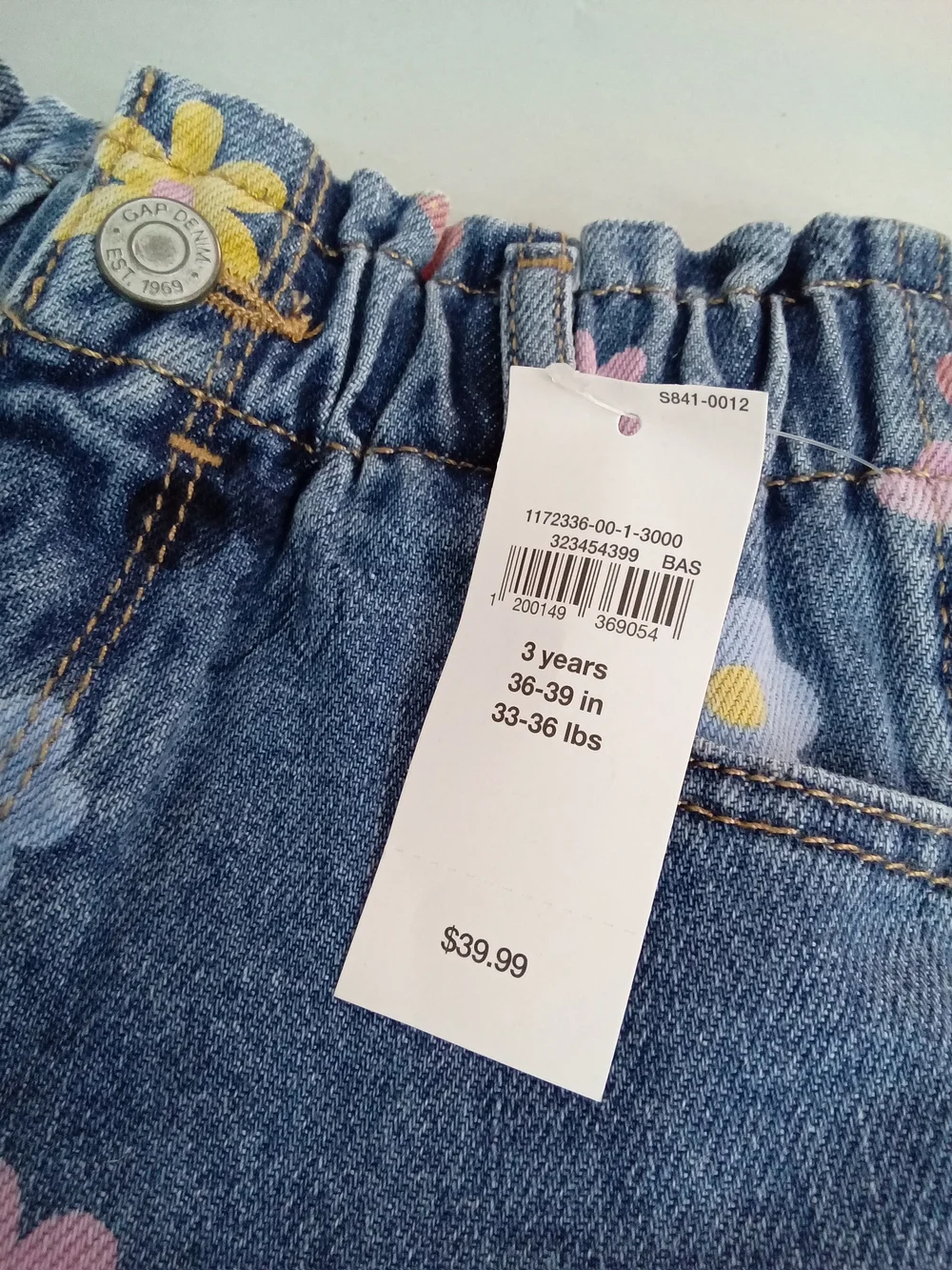 Baby Gap Girls Fruit Floral Denim Shorts Frayed Hem NWT